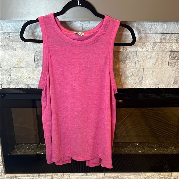 J Crew Pink Muscle Tee Sleeveless Top with opening in back size Large - Picture 1 of 11